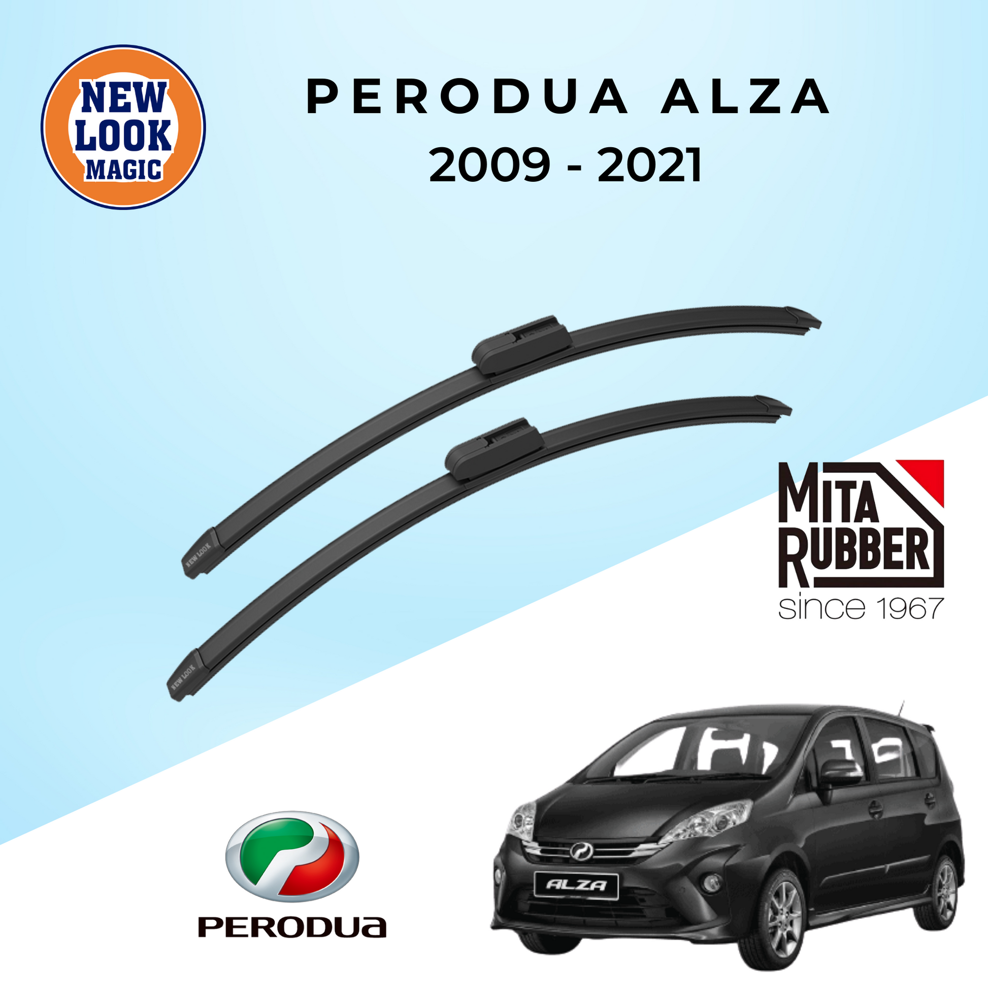 Perodua Alza 2009 - 2021 Coating Wiper Blades