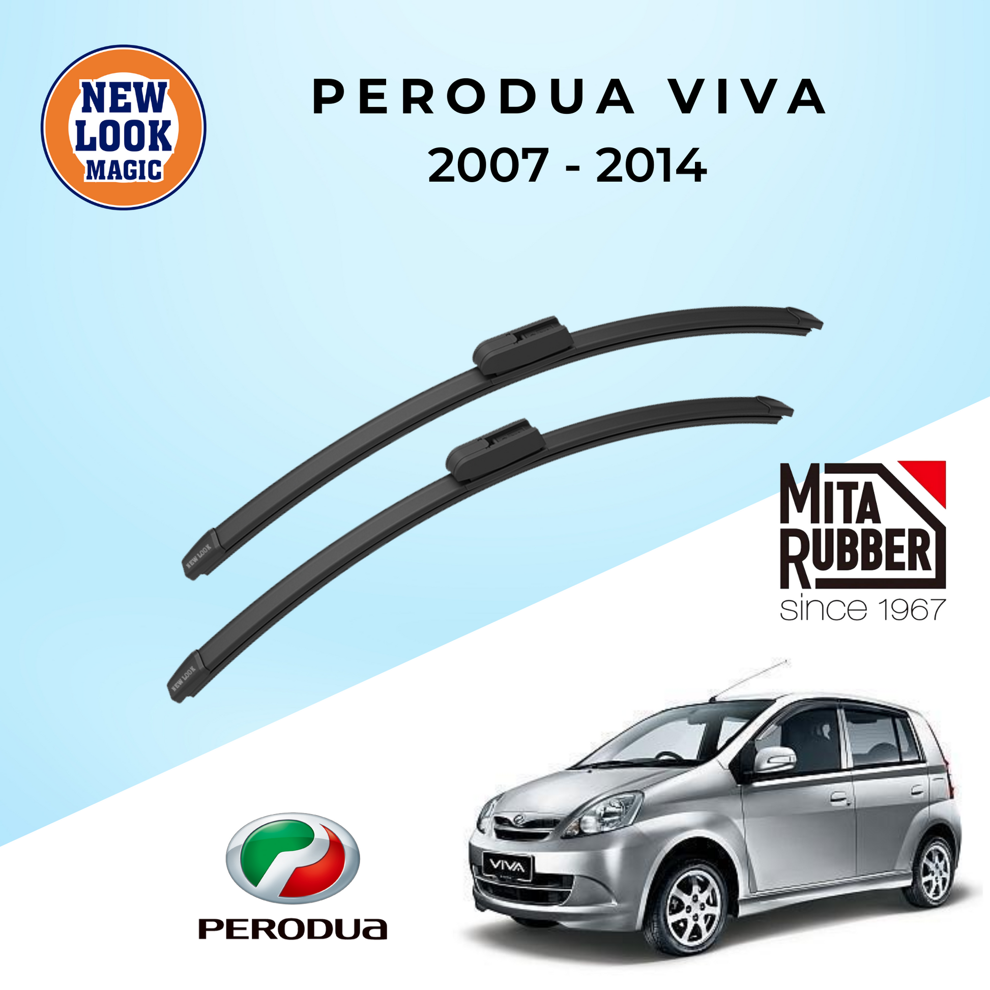 Perodua Viva (Elite) 2007 - 2014 Coating Wiper Blades
