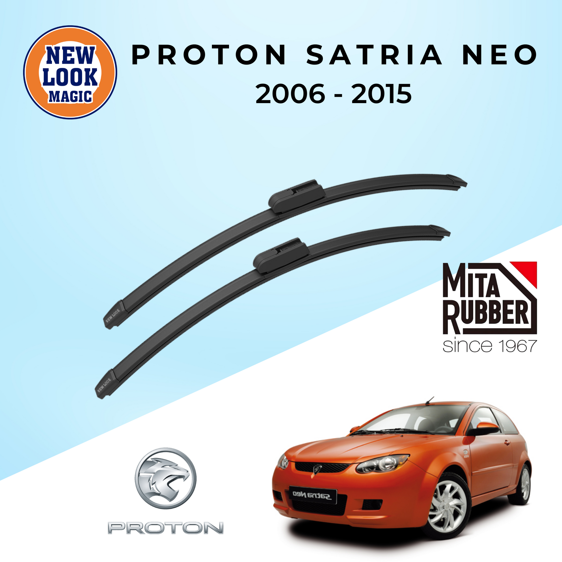 Proton Satria Neo 2006 - 2015 Coating Wiper Blades