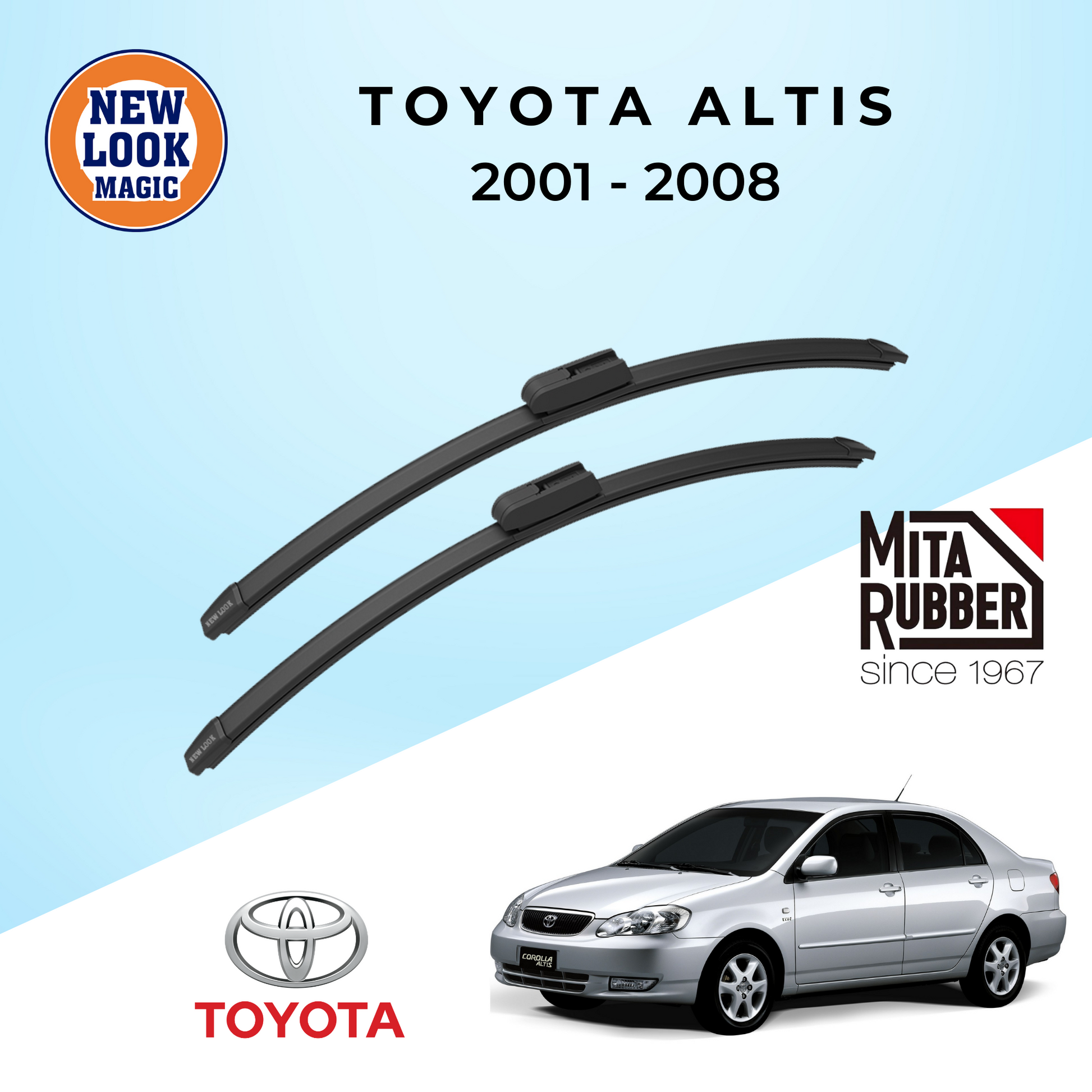 Toyota Corolla Altis (E120) 2001 - 2008 Coating Wiper Blades