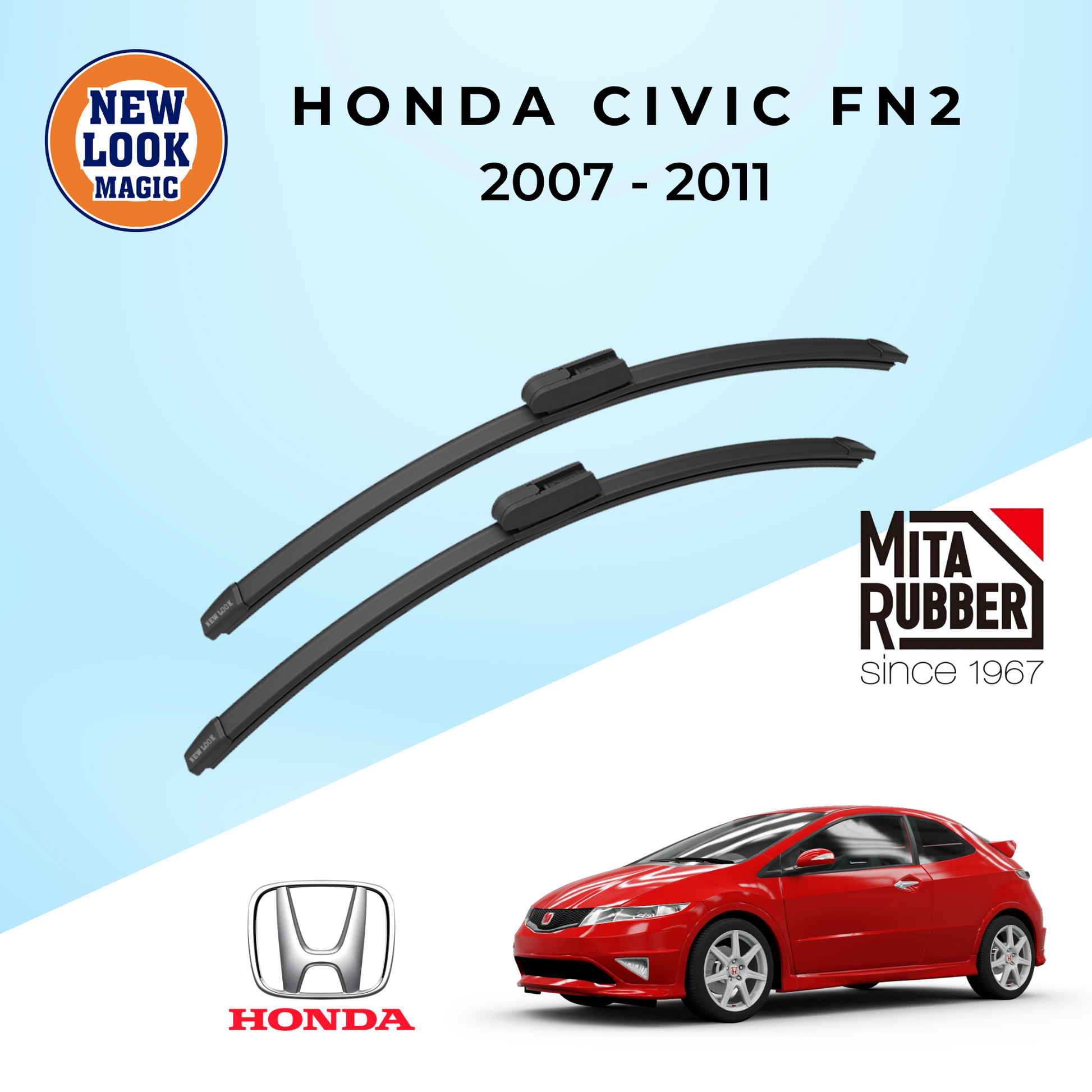 Honda Civic Type-R FN2 2007-2011 Coating Wiper Blades