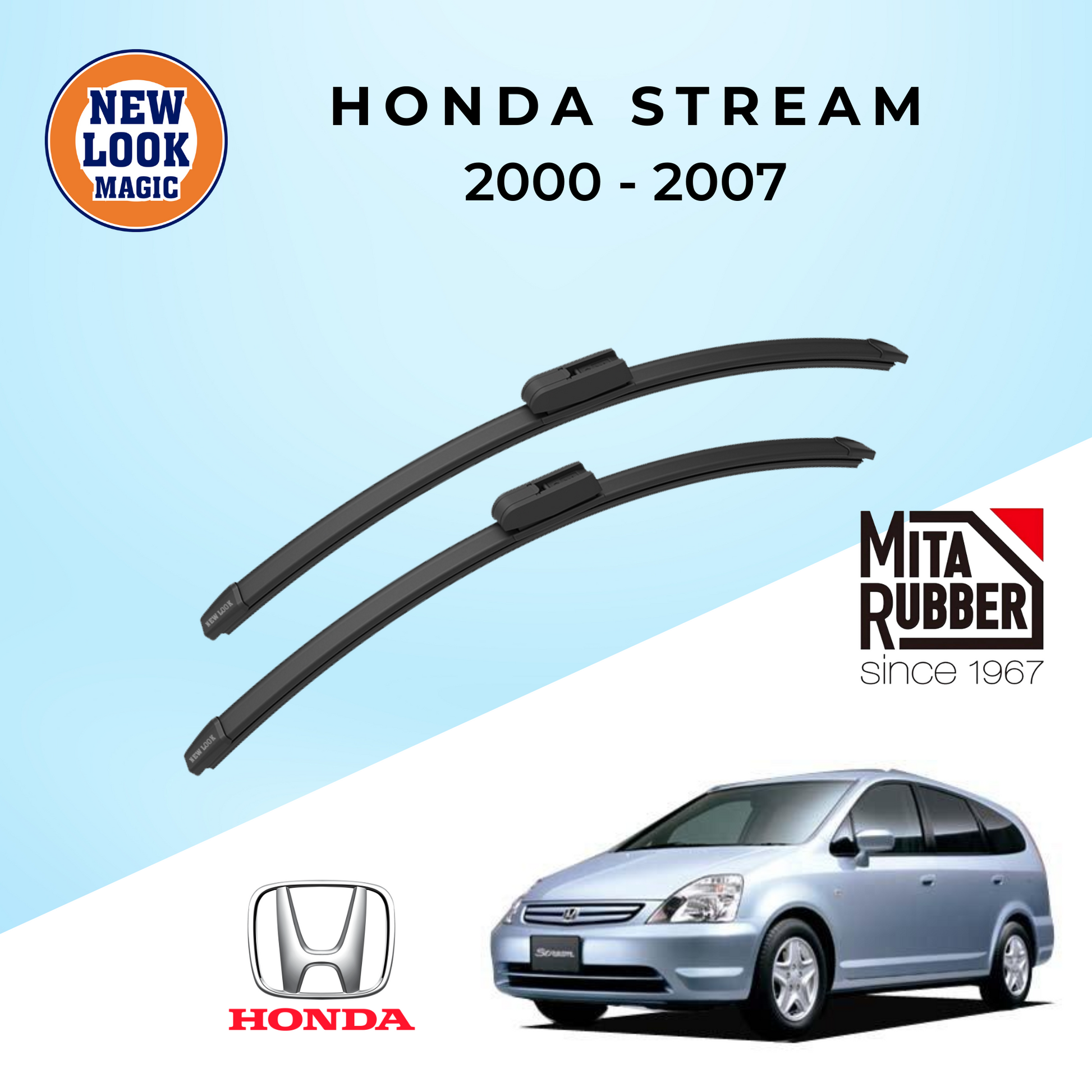 Honda Stream (RN1/RN2/RN3/RN4/RN5) 2000 - 2007 Coating Wiper Blades