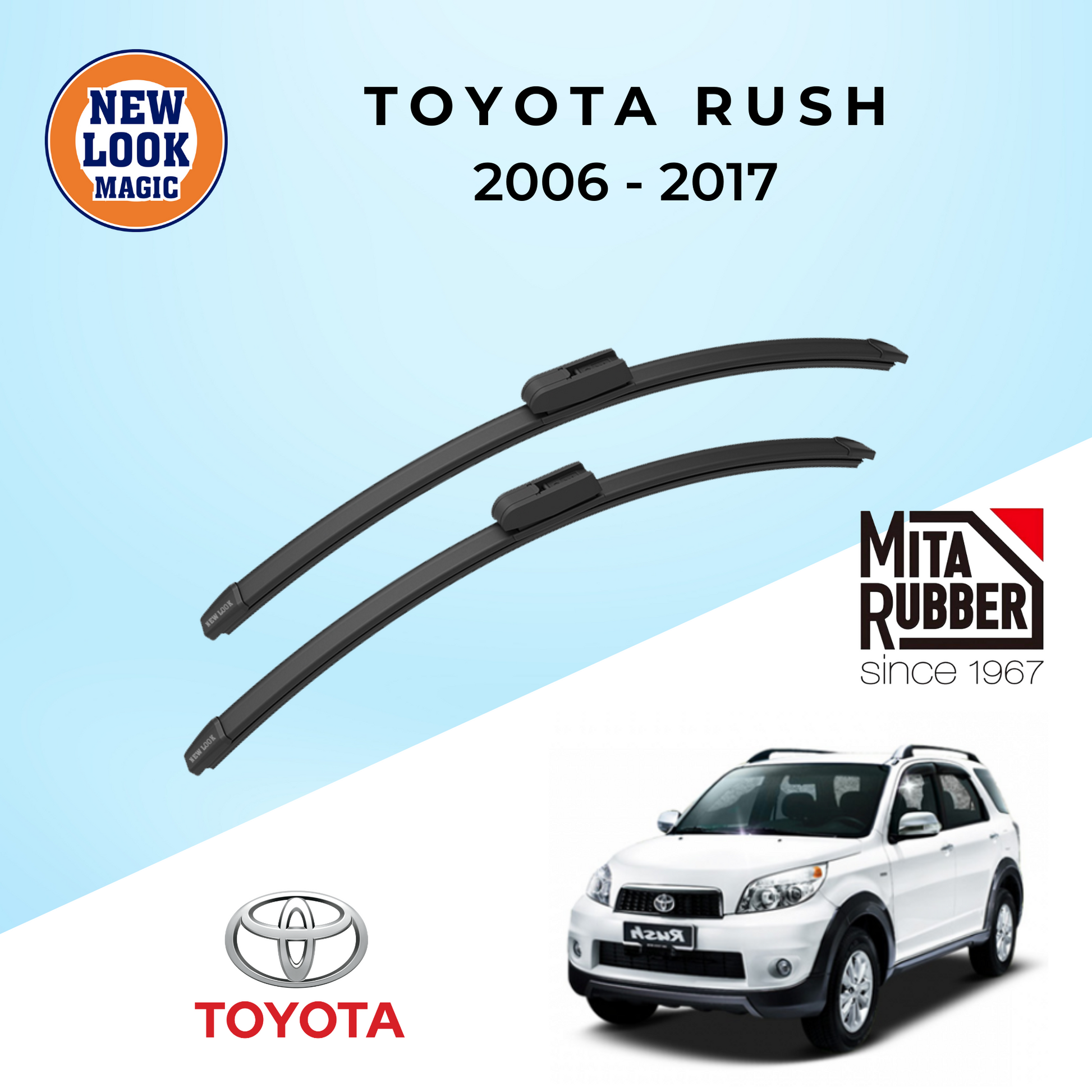Toyota Rush (J200/F700) 2006 - 2017 Coating Wiper Blades
